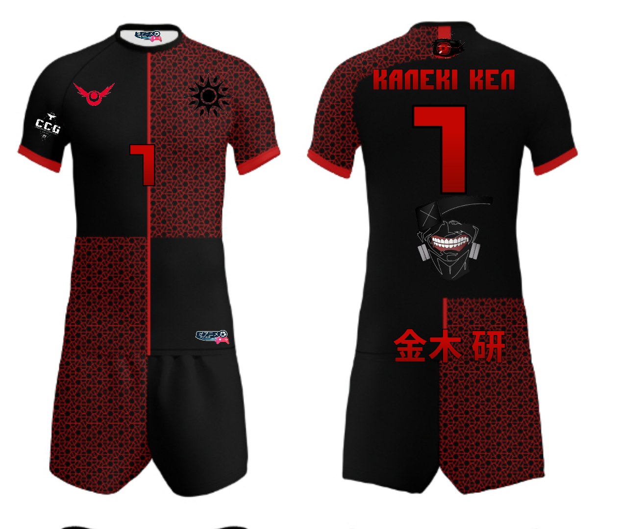 Maillot de football Tokyo ghoul ken kaneki