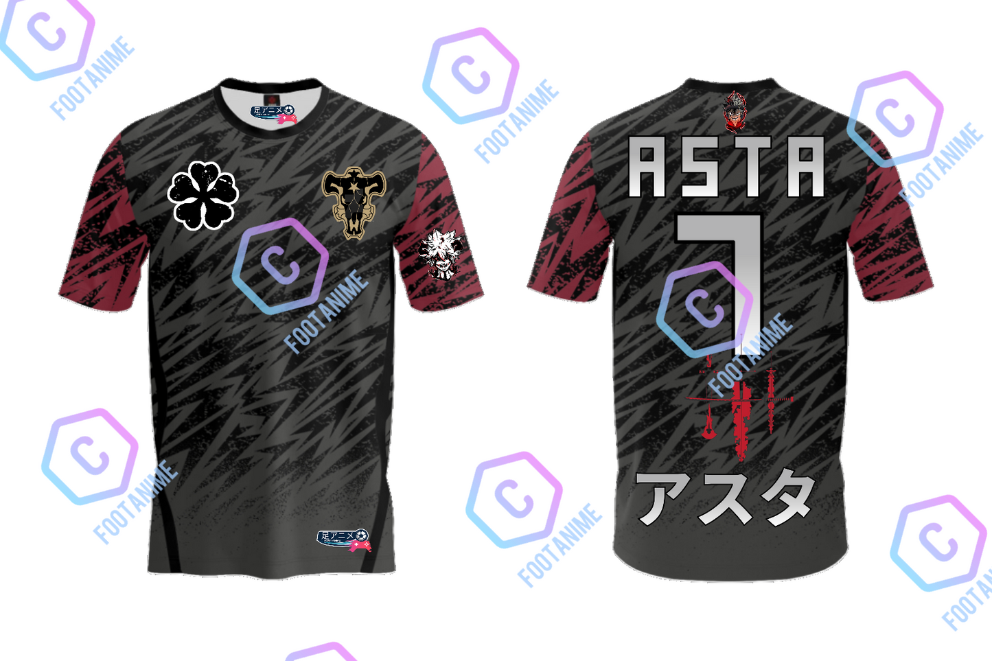 Maillot de football Black Clover "Asta" V.2