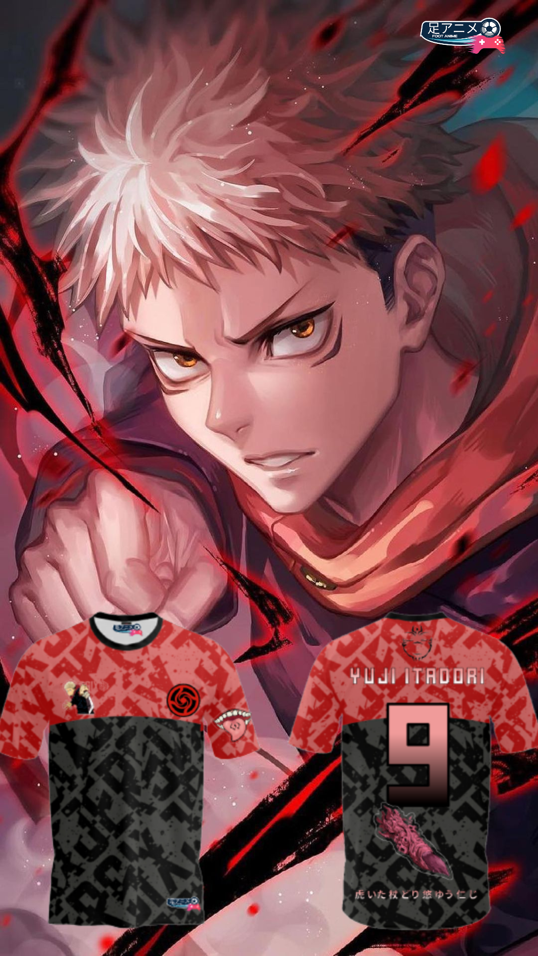 Maillot de football jujutsu Kaisen "Yuji Itadori"